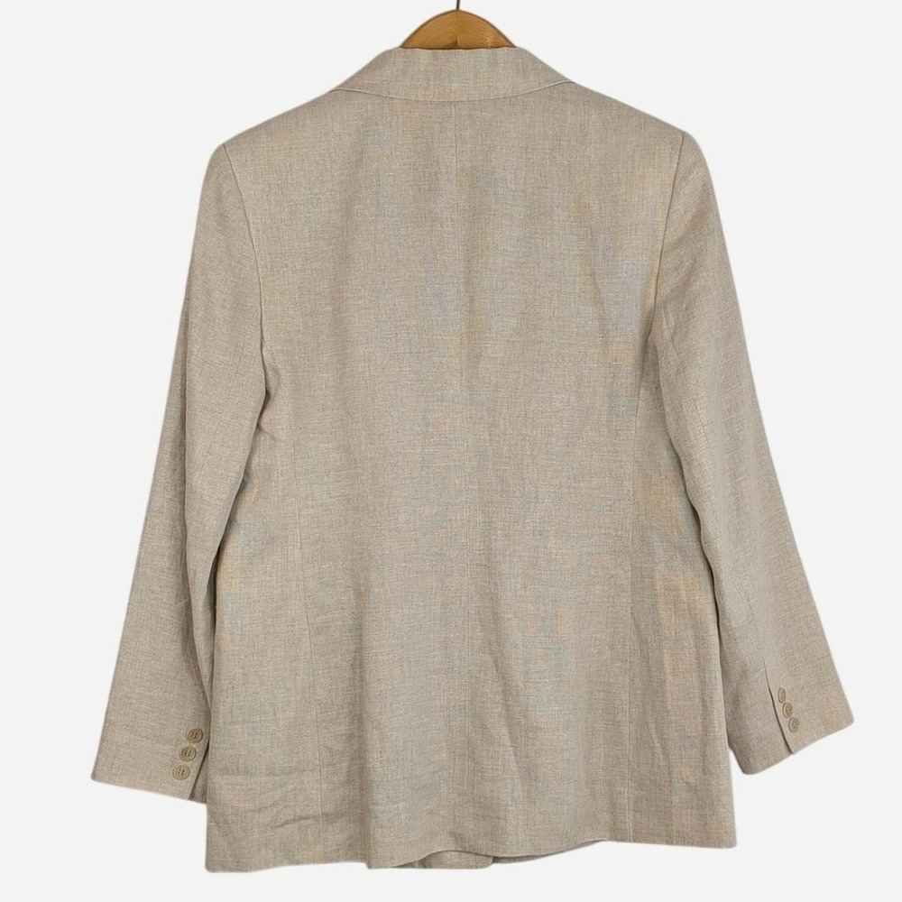Talbots Luxe Irish Linen Blazer NWT Tan Single Button Notched Lapel 12 - Picture 3 of 8